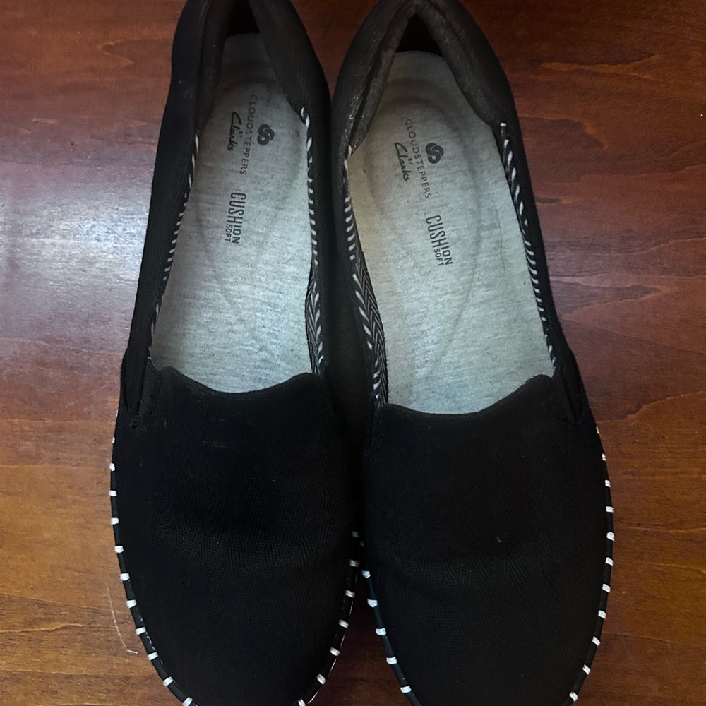 Clarks womens black canvas stepglow slip in size 7 1/2 - Picture 12 of 13
